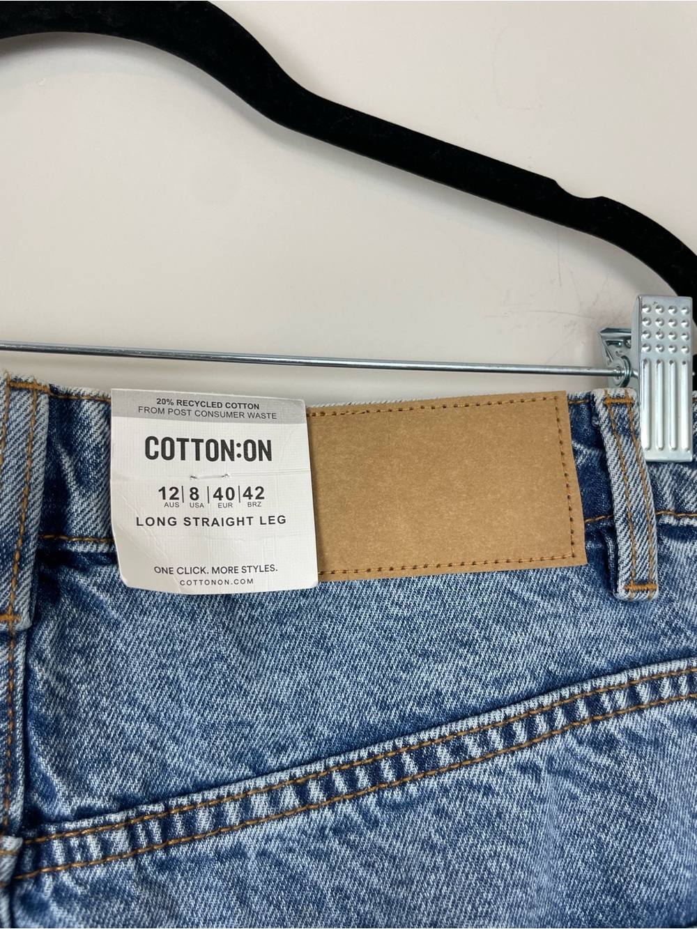 NWT Cotton On Long Straight Jeans Size 8 29 Medium Non-Distressed Denim - Picture 9 of 11